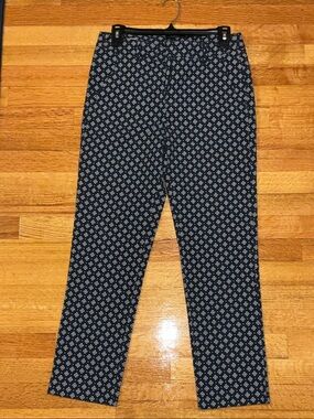 Weekend Max Mara Navy Diamond-Print Stretch Chinos